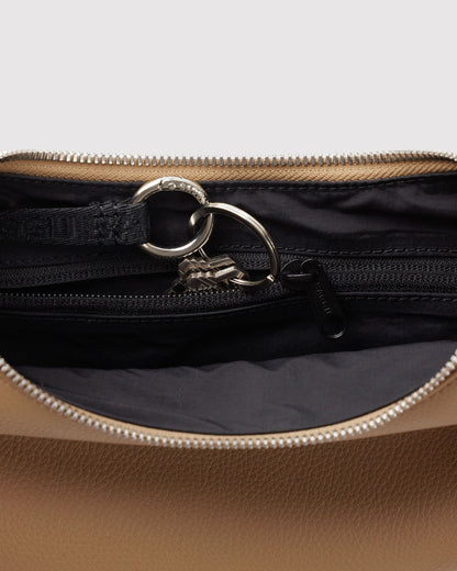 SMALL RECYCLED LEATHER FLAT CRESCENT - US 3490